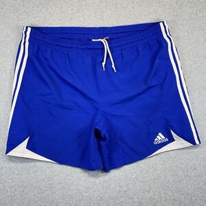 VTG Y2K Adidas Climacool Men's Blue Striped Soccer Athletic Shorts Size XL